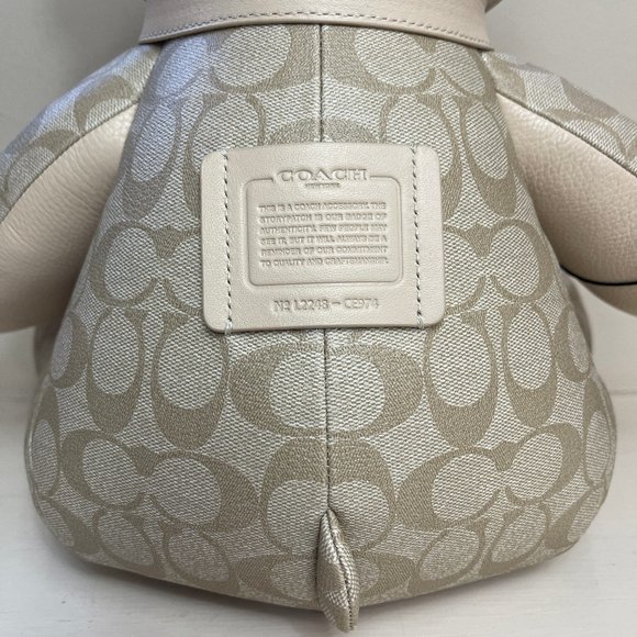 NWT Coach Collectible Large Teddy Bear In Signature Canvas - Picture 6 of 14